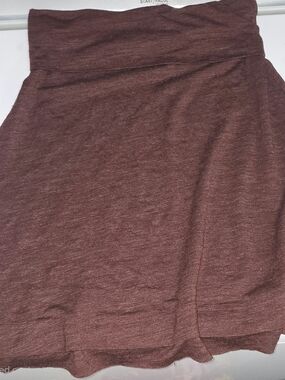 Prana Fold-Over Waist Mini Skirt in Maroon Heather